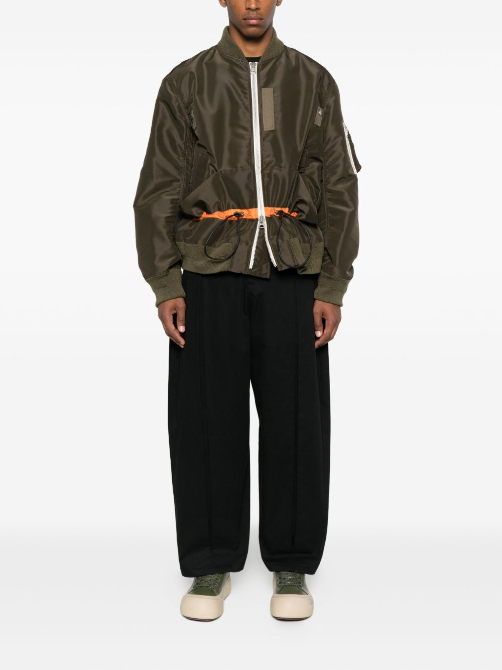 drawstring-waist bomber jacket - 2