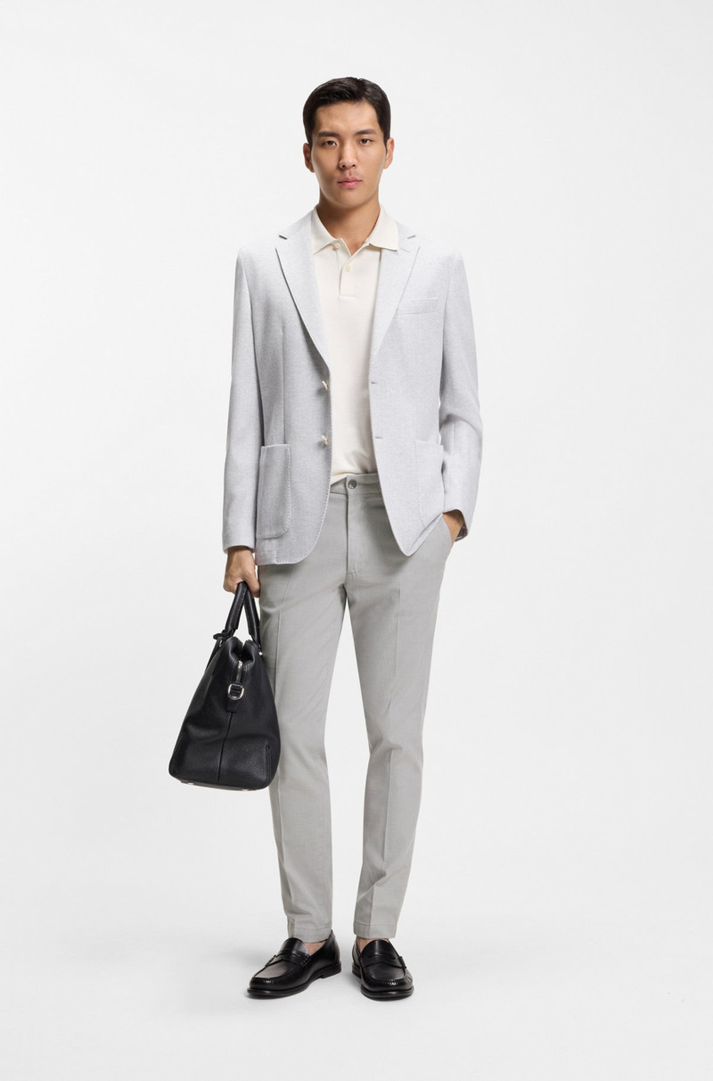 BOSS SLIM-FIT TROUSERS IN STRETCH-COTTON DOBBY outlook