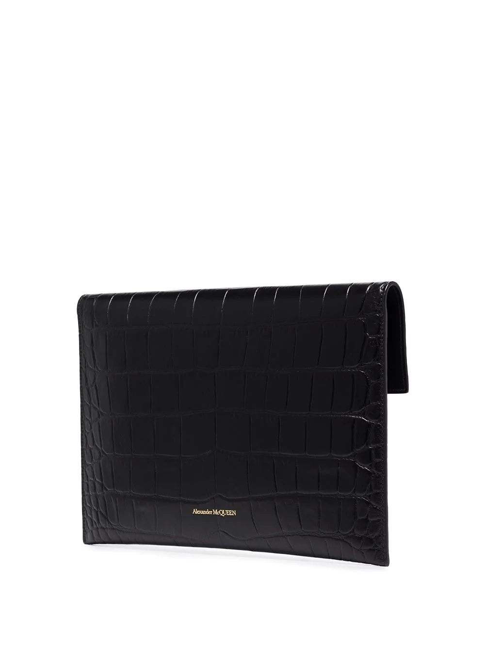 croc effect envelope clutch bag - 3