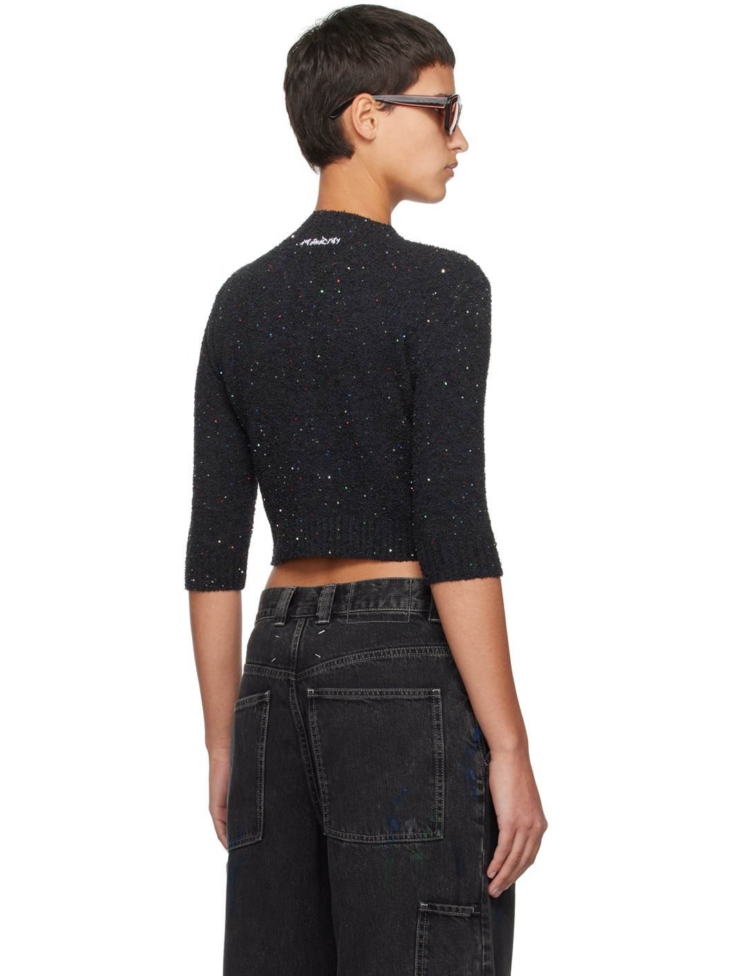 Black Sequinned Cardigan - 3