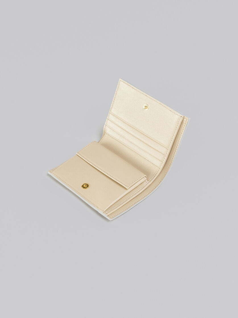 GREY-GREEN AND BEIGE LEATHER BI-FOLD WALLET - 4