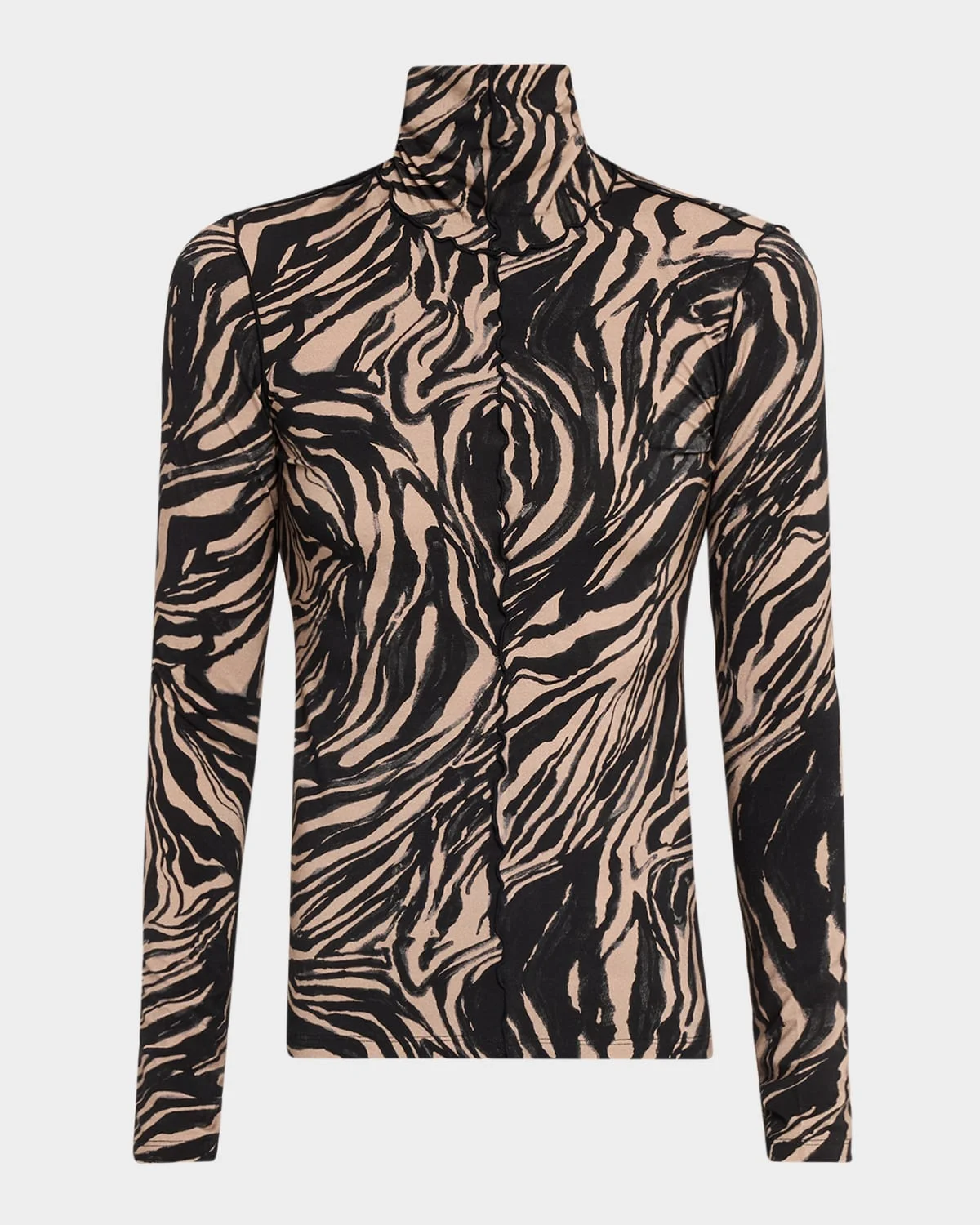 Audrey Printed Jersey Turtleneck - 1