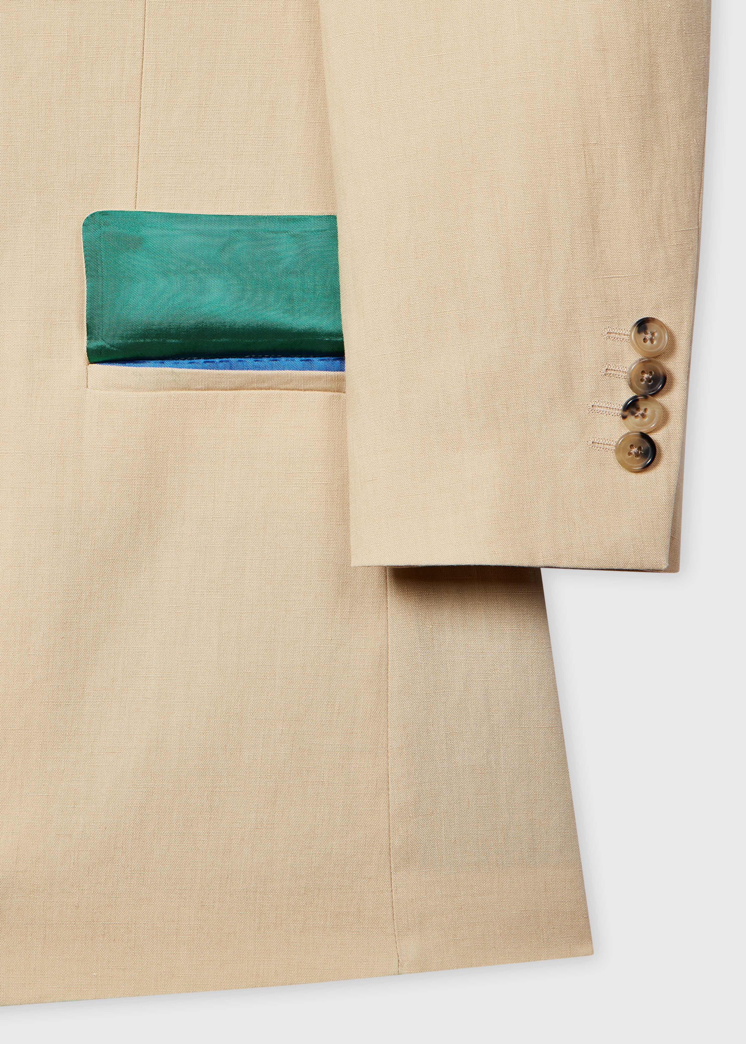 Light Tan Linen Buggy-Lined Blazer - 3