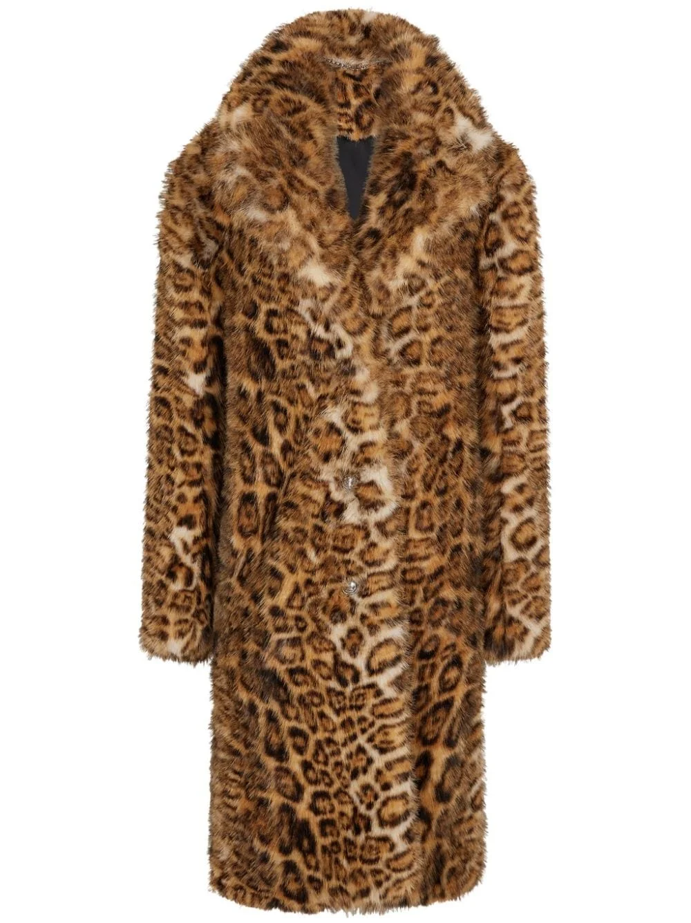 leopard print faux-fur coat - 1