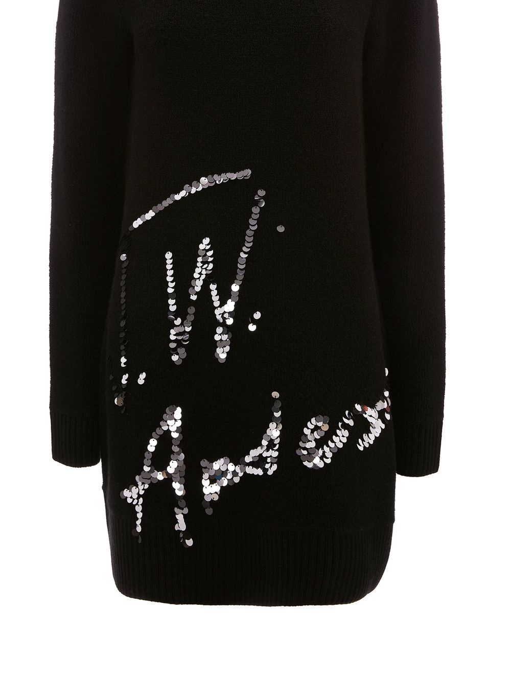 sequins-logo knitted minidress - 5