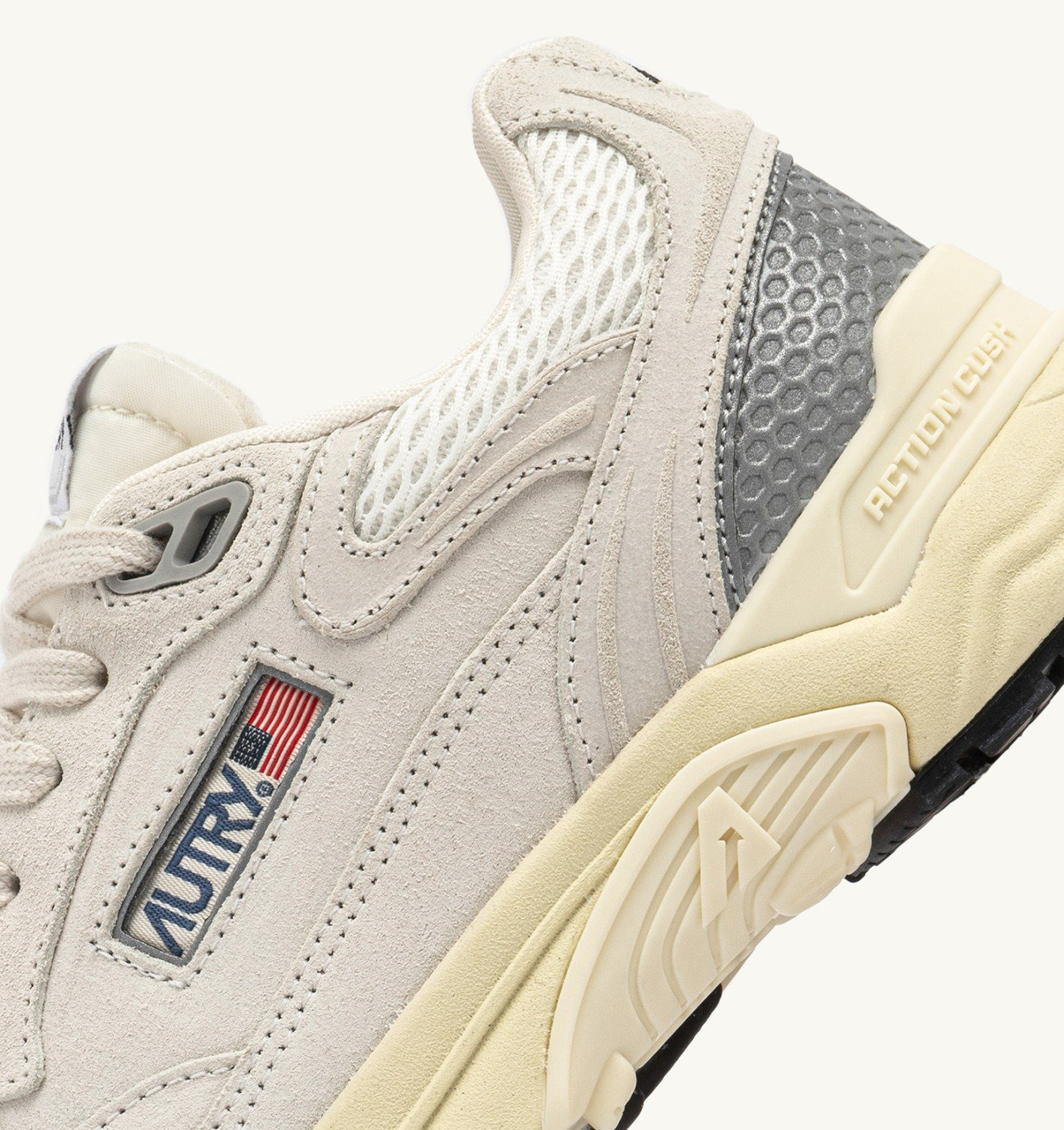 HYPERWAY SNEAKERS IN WHITE AND SILVER MESH AND SUEDE - 6