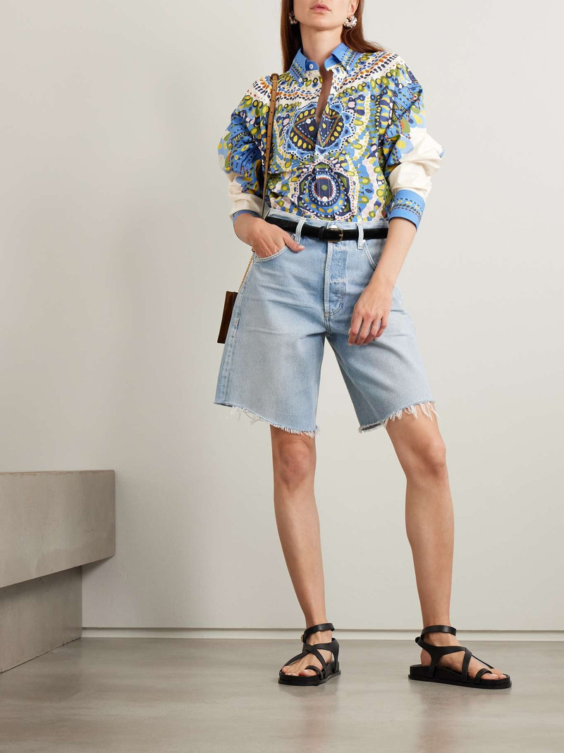 La DoubleJ Better Than Your Boyfriend's printed cotton-poplin shirt Navy outlook
