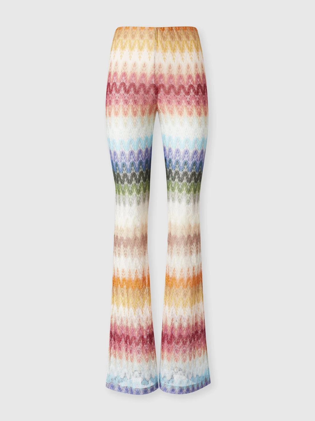 Flare viscose trousers with dégradé lace motif - 1