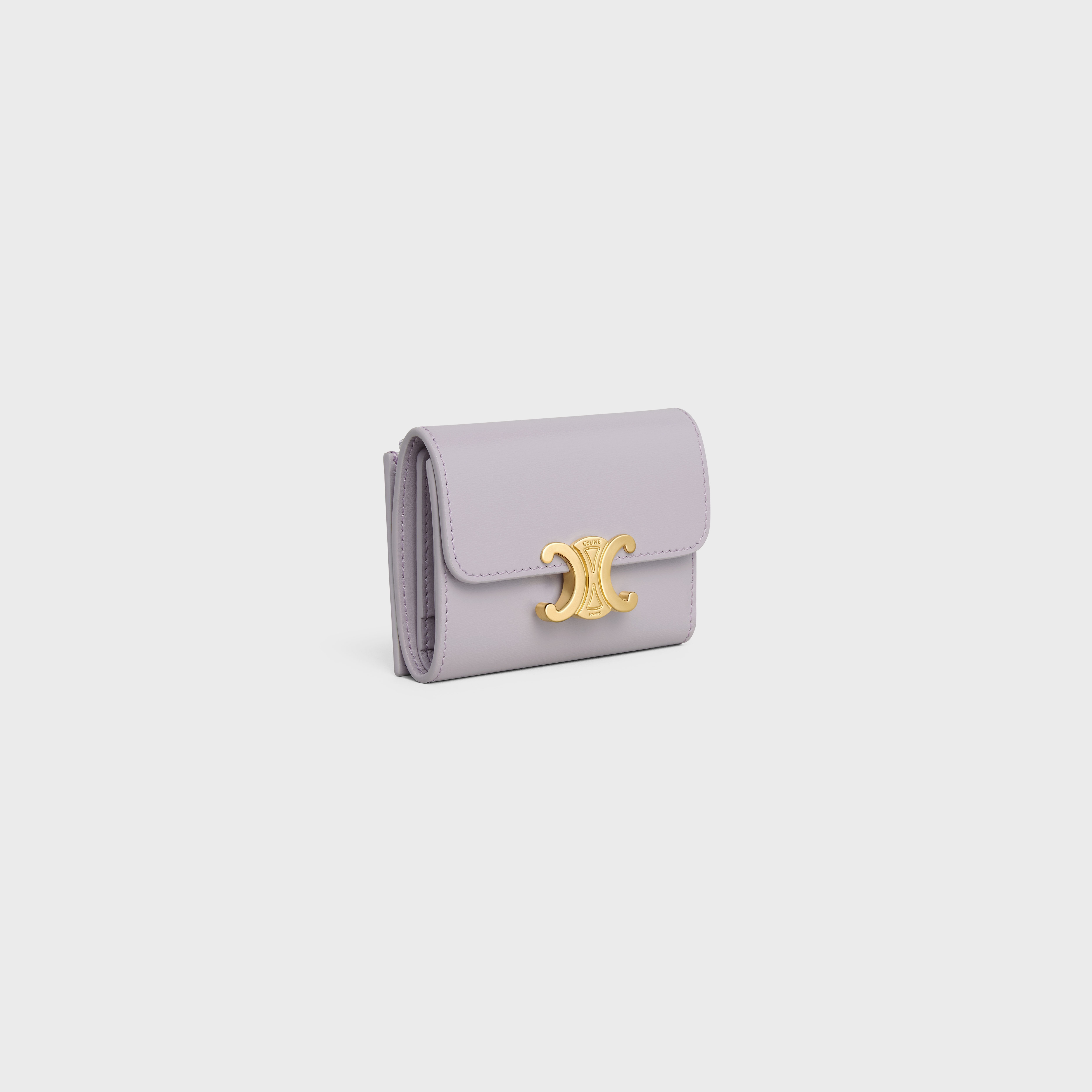 COMPACT WALLET WITH COIN TRIOMPHE in Shiny calfskin - 2