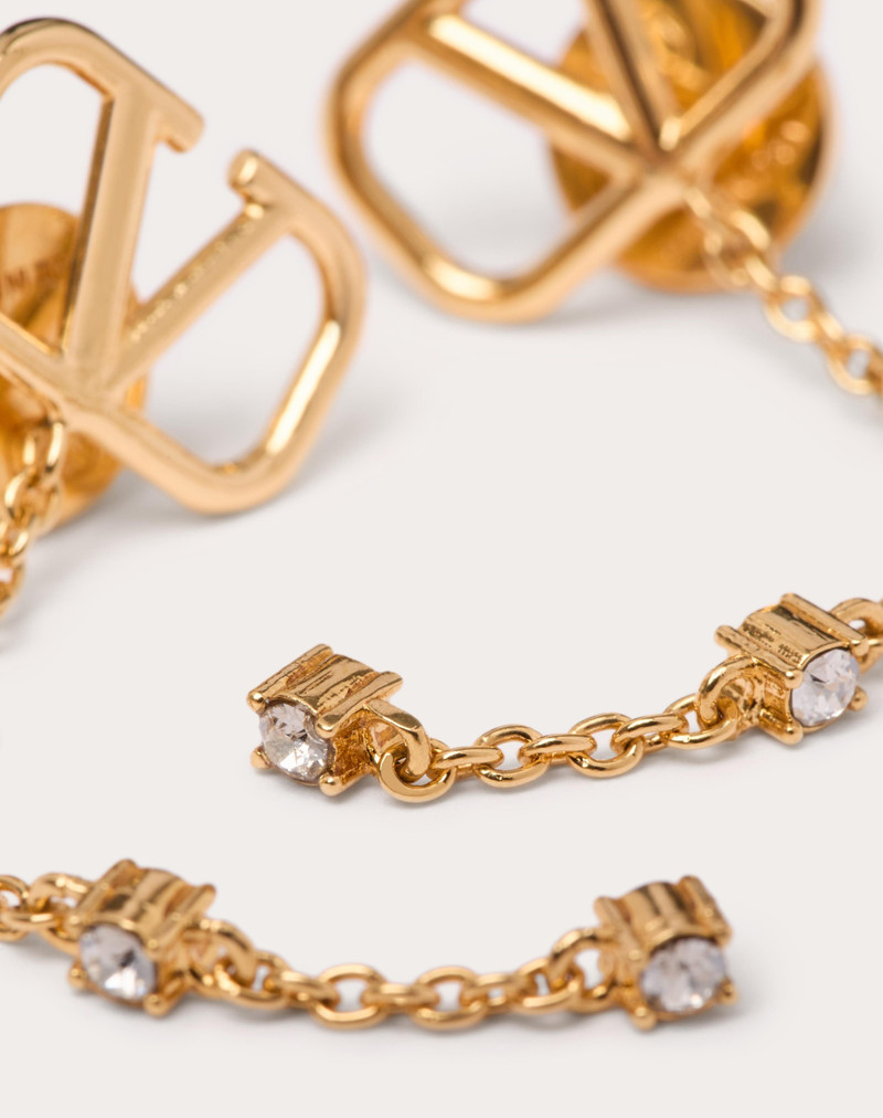 Valentino VLOGO SIGNATURE METAL AND SWAROVSKI® CRYSTAL EARRINGS outlook