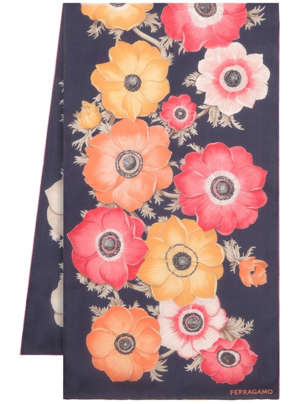 floral-print silk scarf - 1