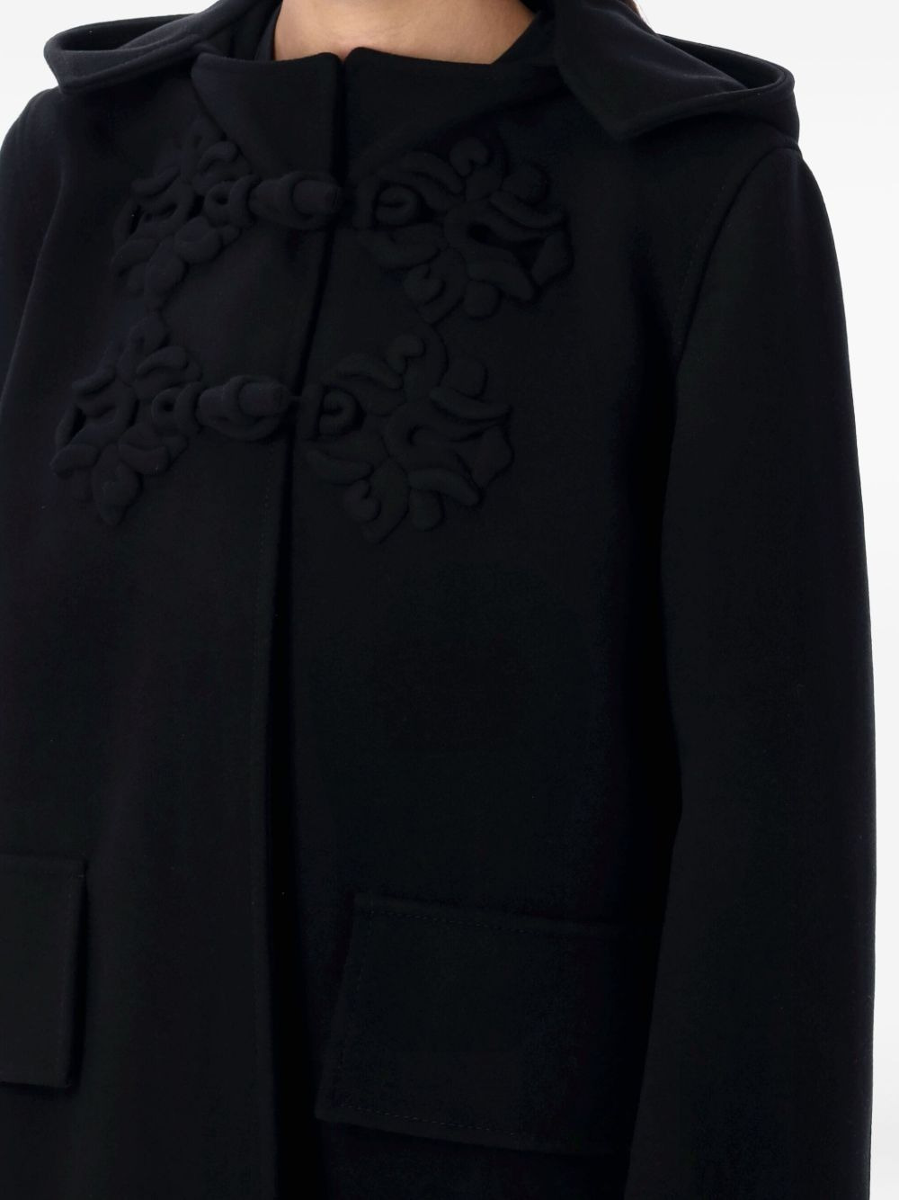 embroidered hooded coat - 3