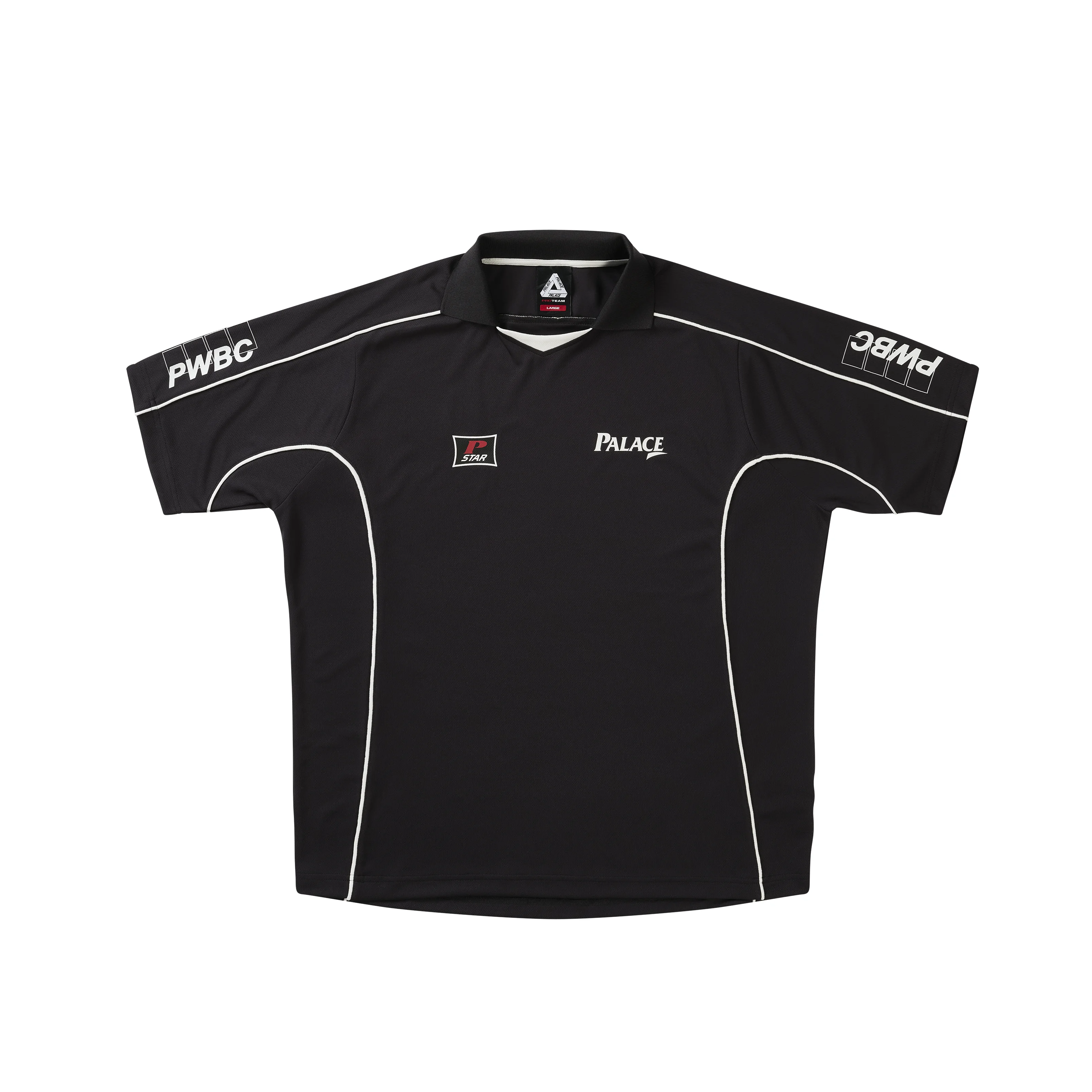 PALACE GOLF MESH POLO BLACK - 1
