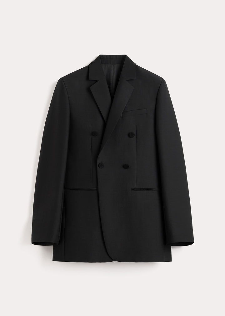 Relaxed wool suit jacket black - 1