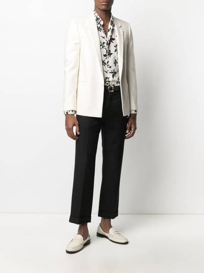 SAINT LAURENT floral-print long-sleeve shirt outlook