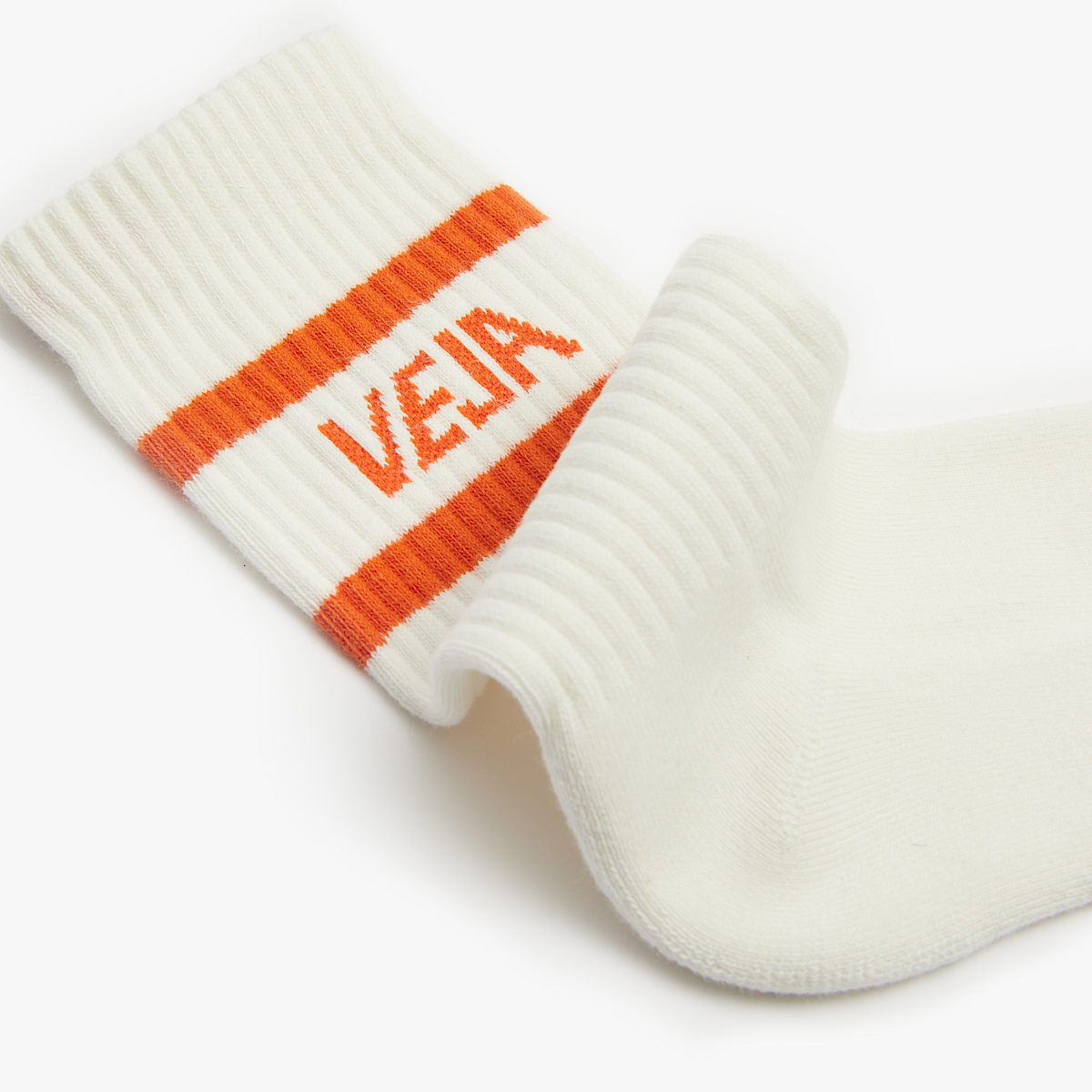 ICONIC SOCKS COTTON WHITE ORANGE - 2