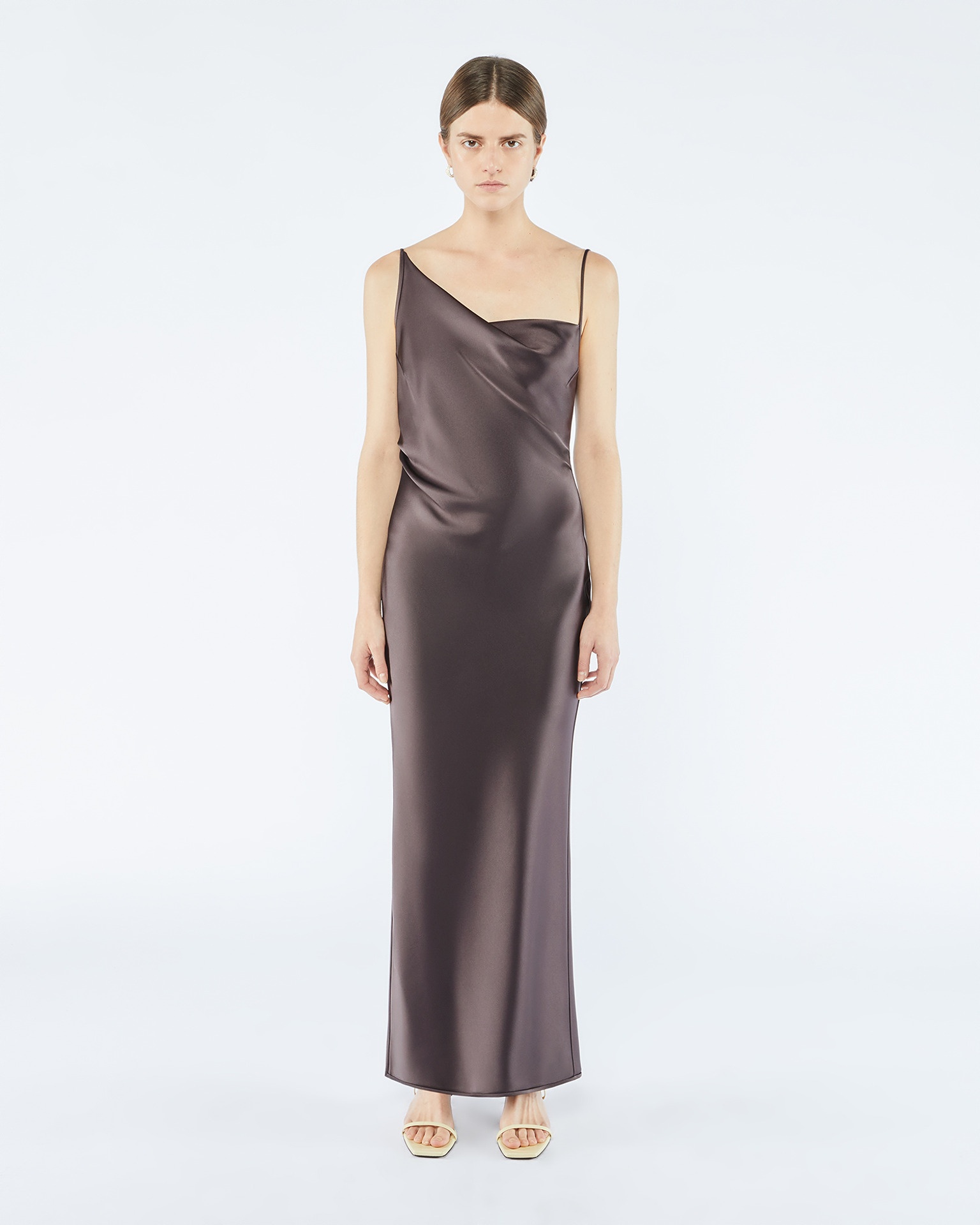 LENNIE - Slip satin midi dress - Coffee bean - 2