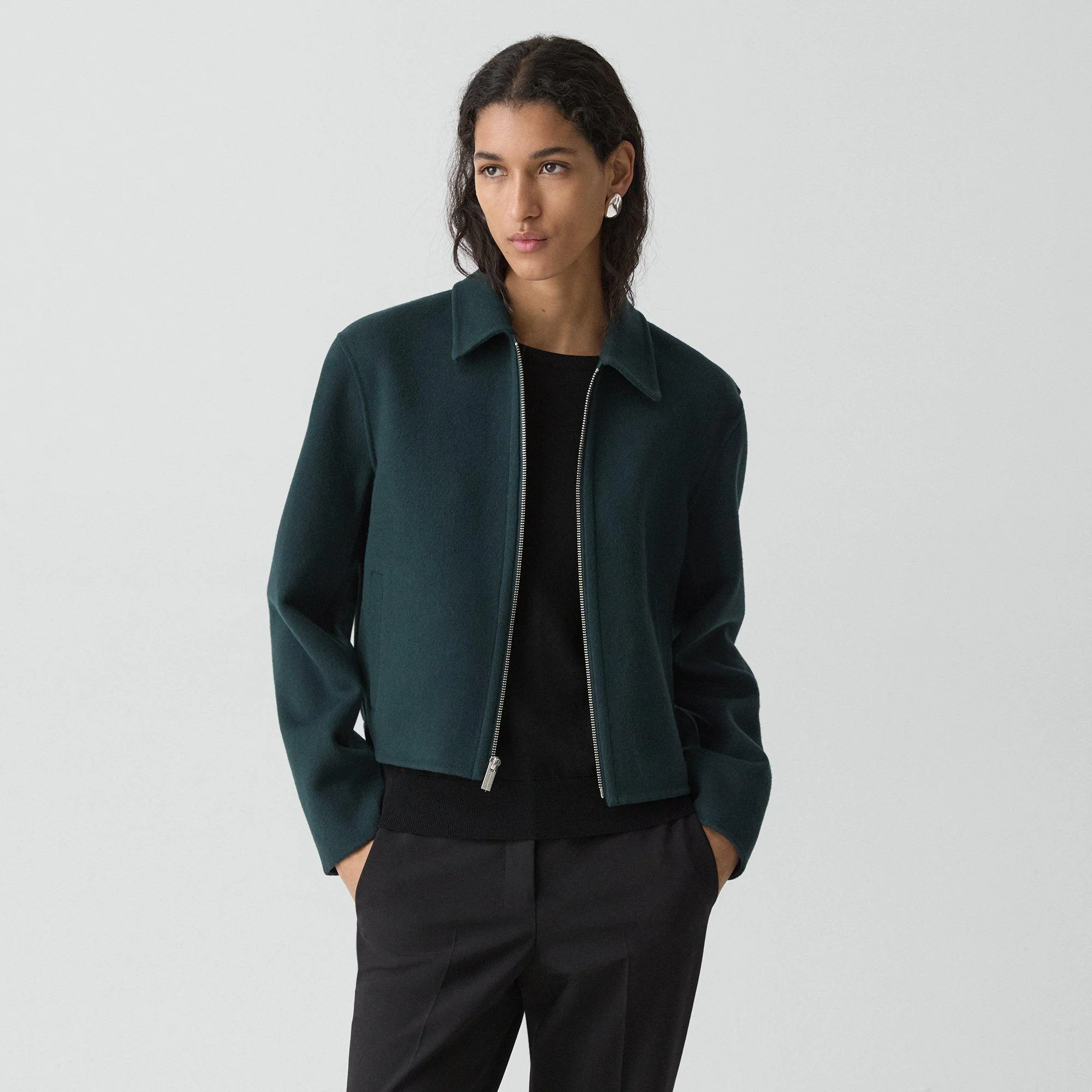 Blouson Jacket in Double-Face Wool-Cashmere - 1