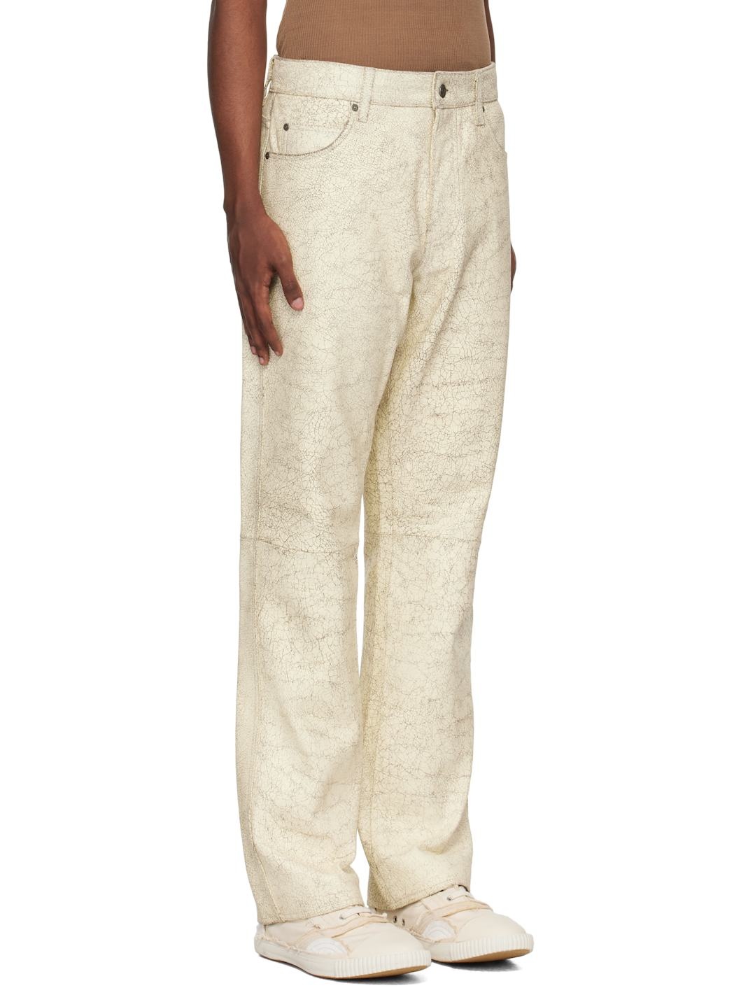 Off-White Crackle Leather Pants - 2