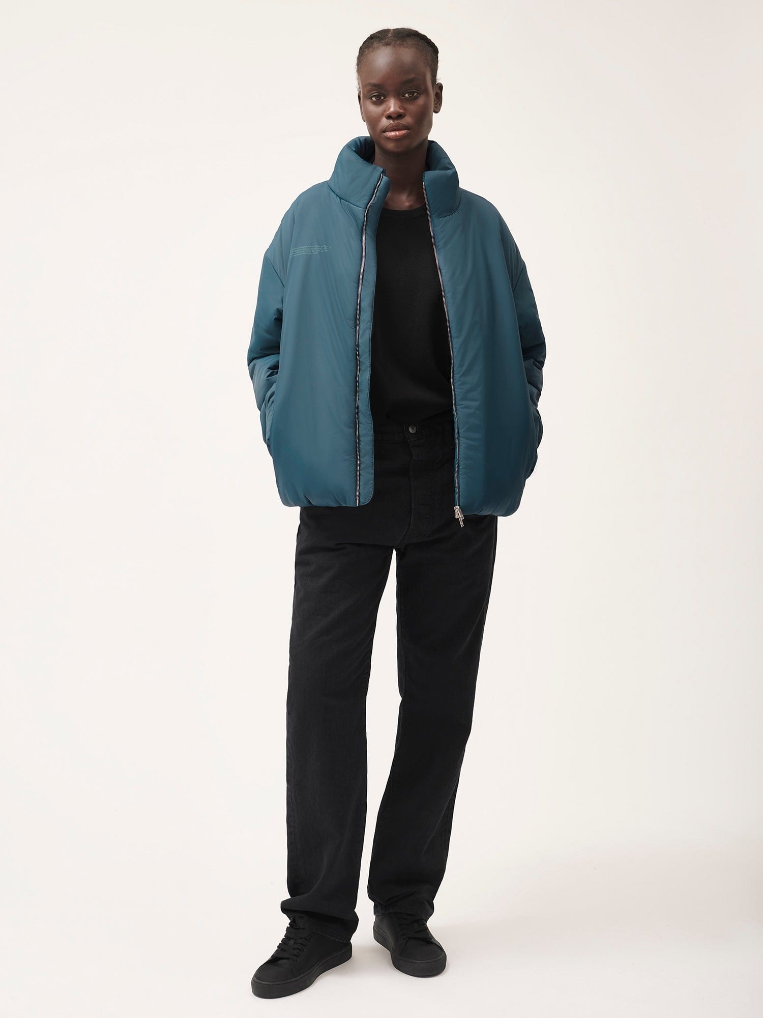 Womens Flower-Warmth Puffer Jacket - Storm Blue - 4