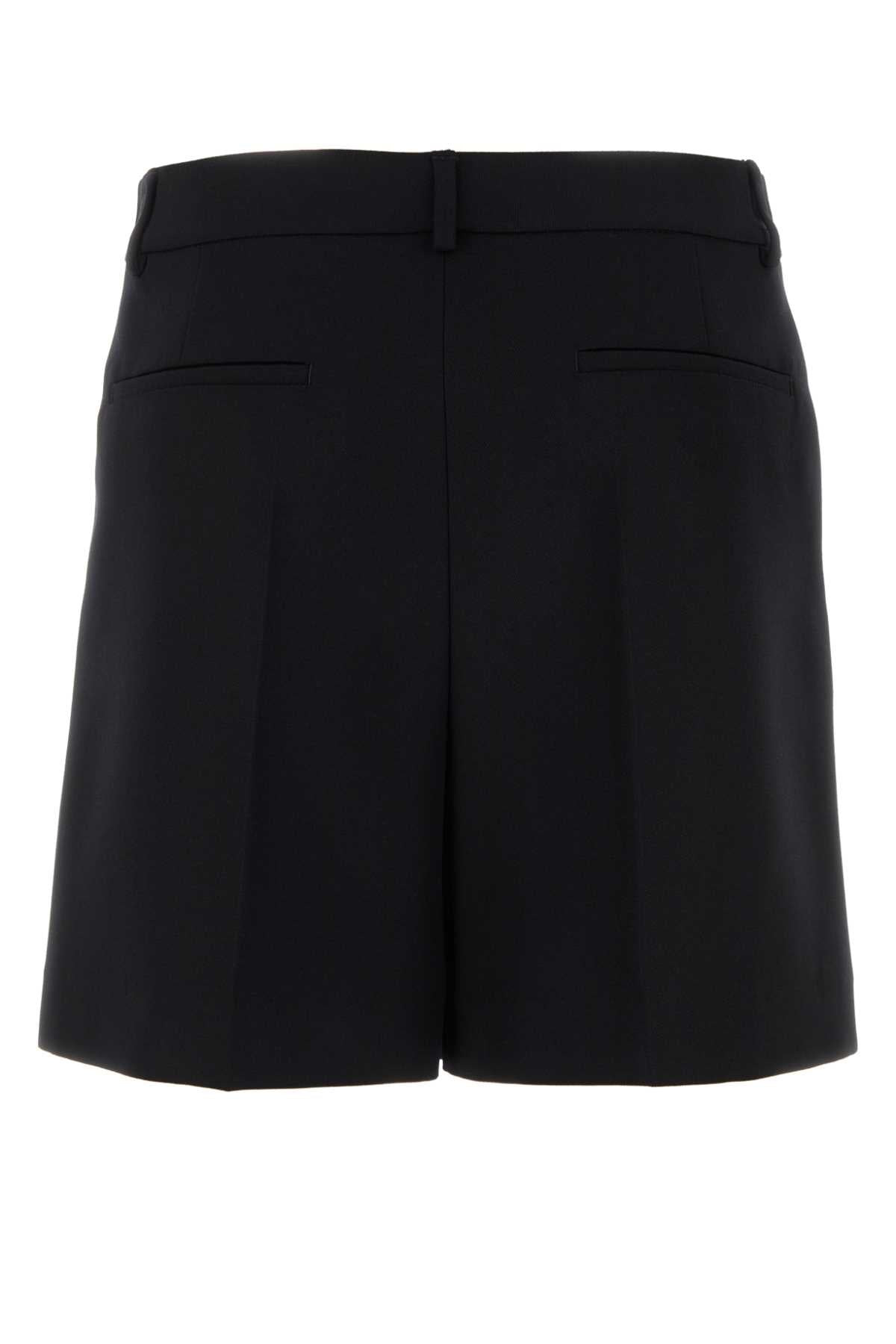 Valentino Garavani Men Black Wool Bermuda Shorts - 2