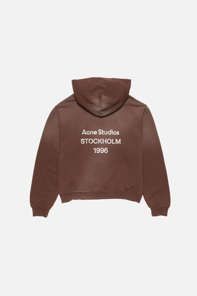 Acne Studios Logo hooded sweater - Chocolate brown outlook