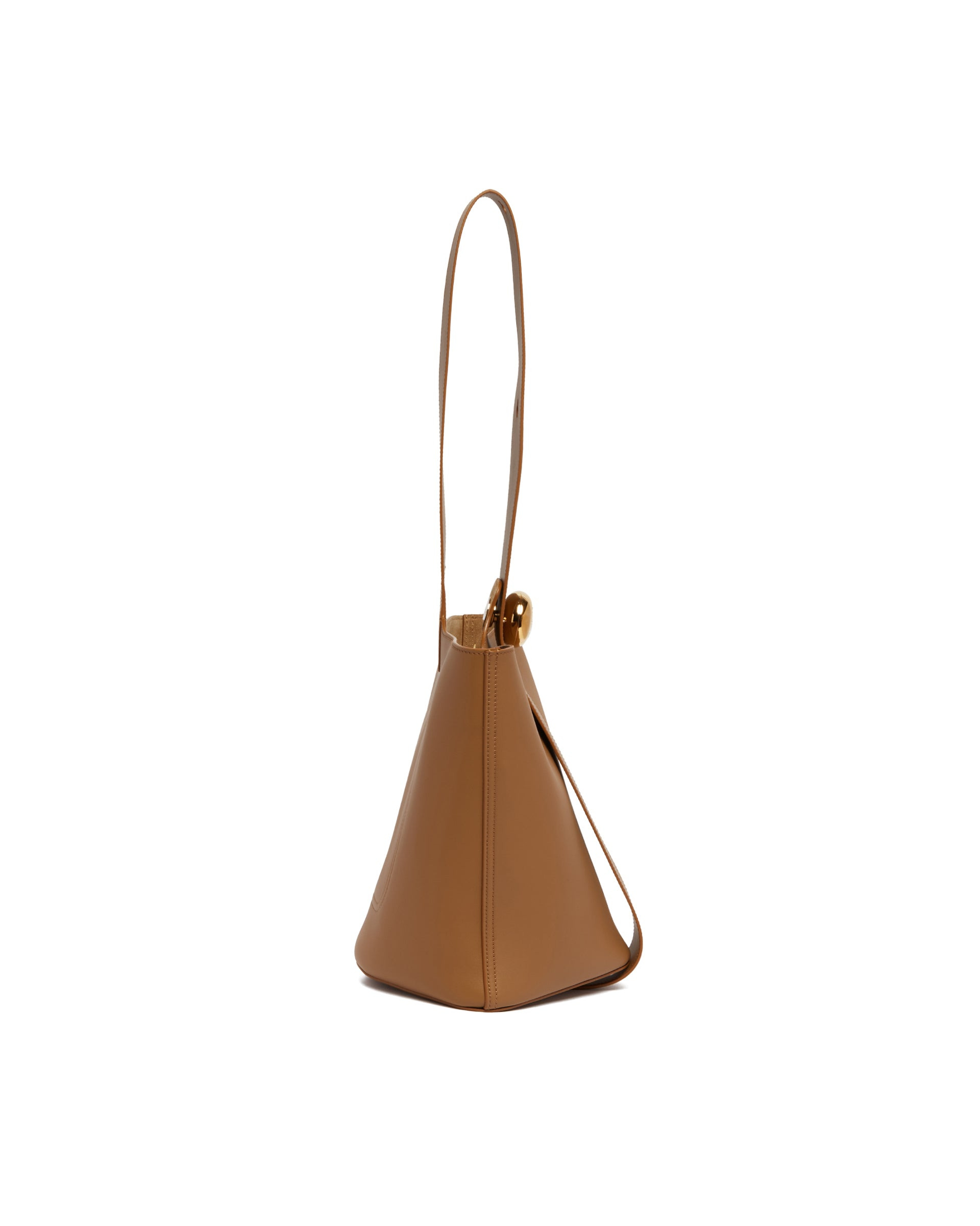 Beige Medium Pebble Bucket Bag - 2