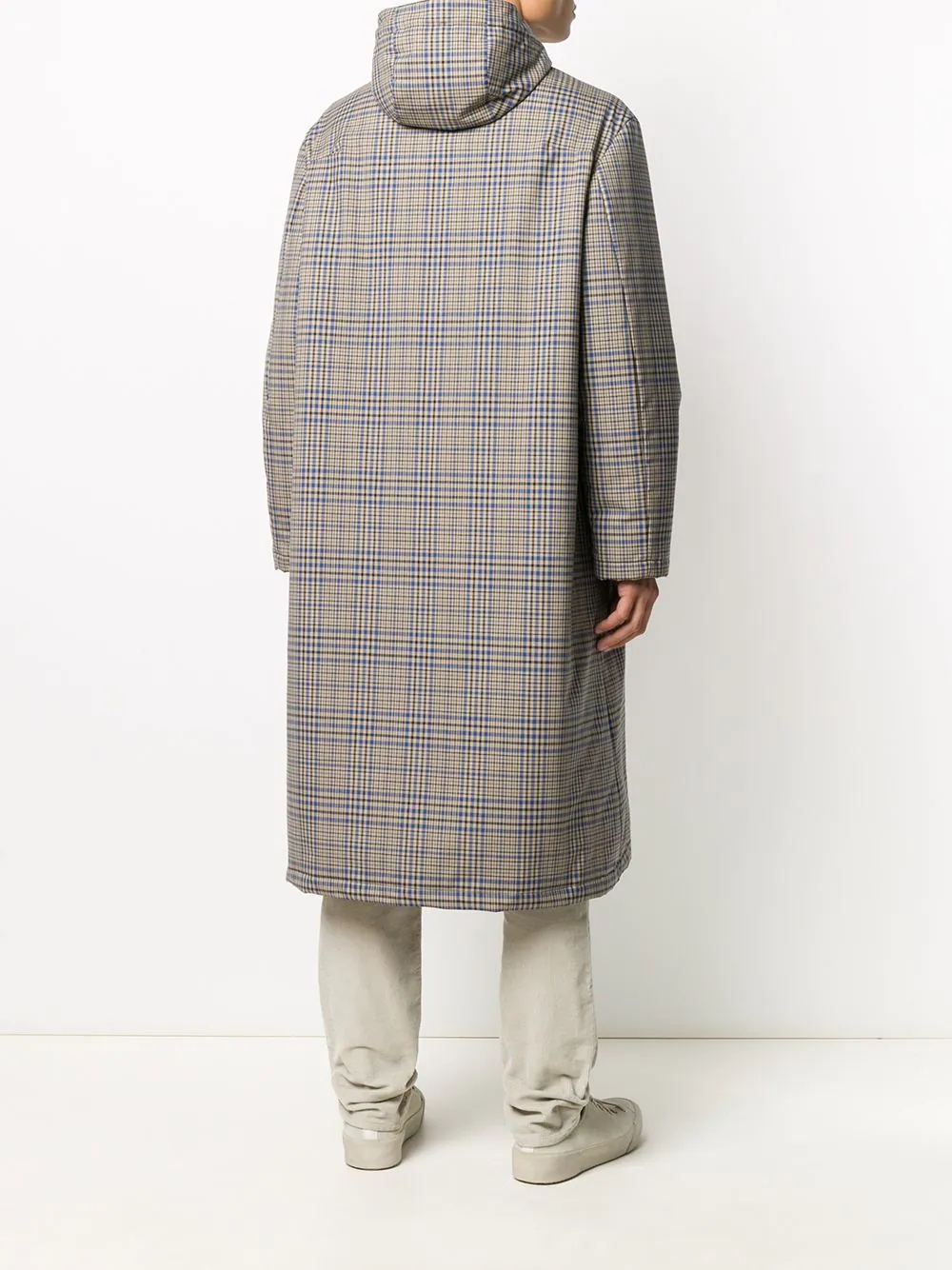 MILAN check-pattern hooded coat - 4