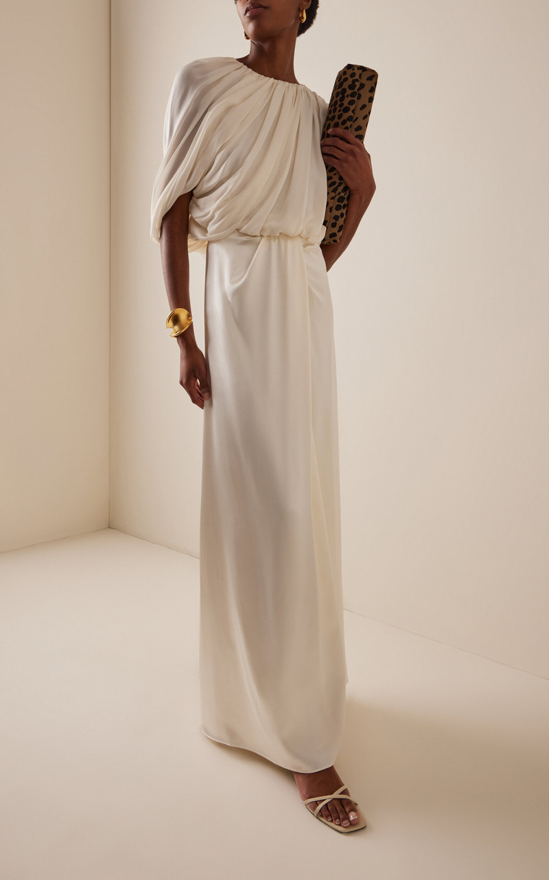 HEIRLOME Exclusive Leticia Silk Maxi Skirt ivory outlook