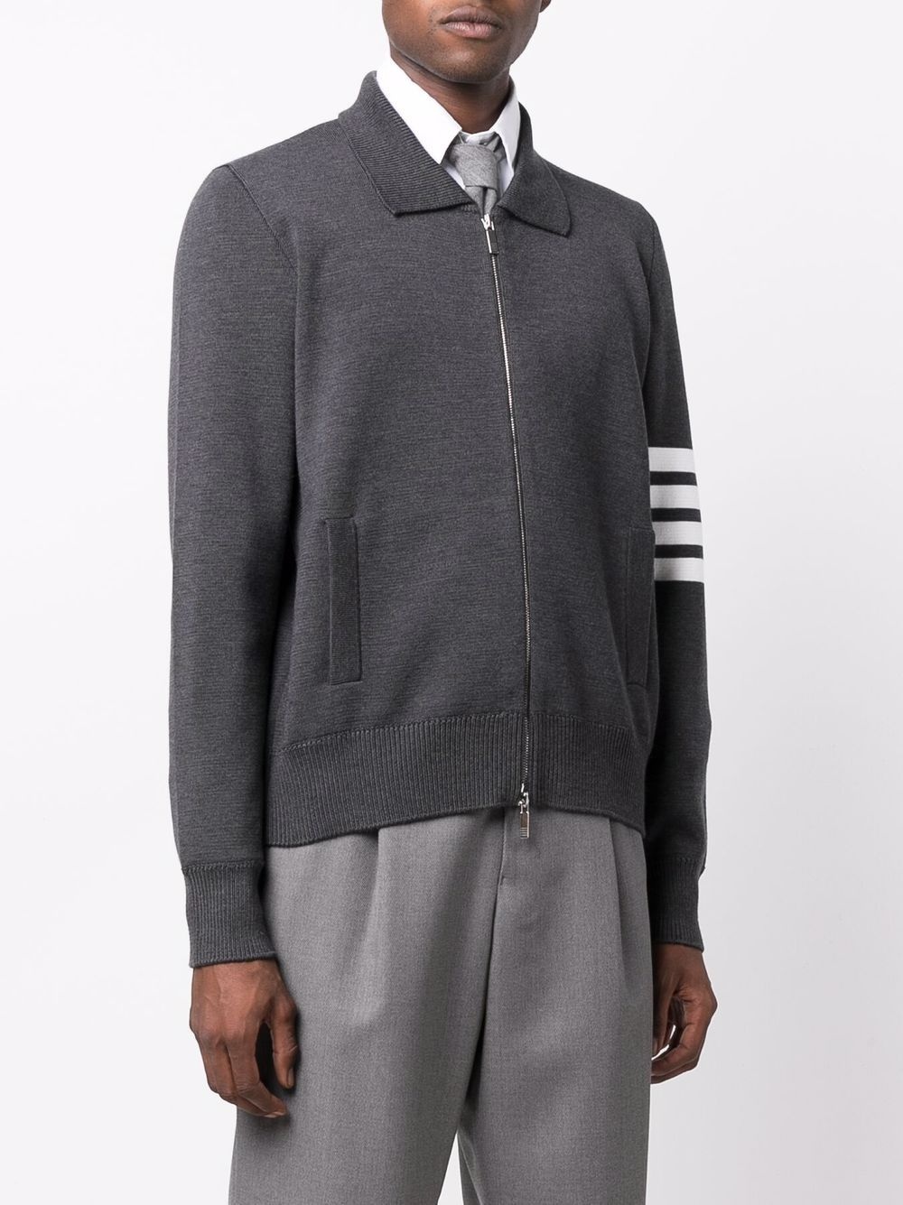 4-Bar stripe zip-up jumper - 3