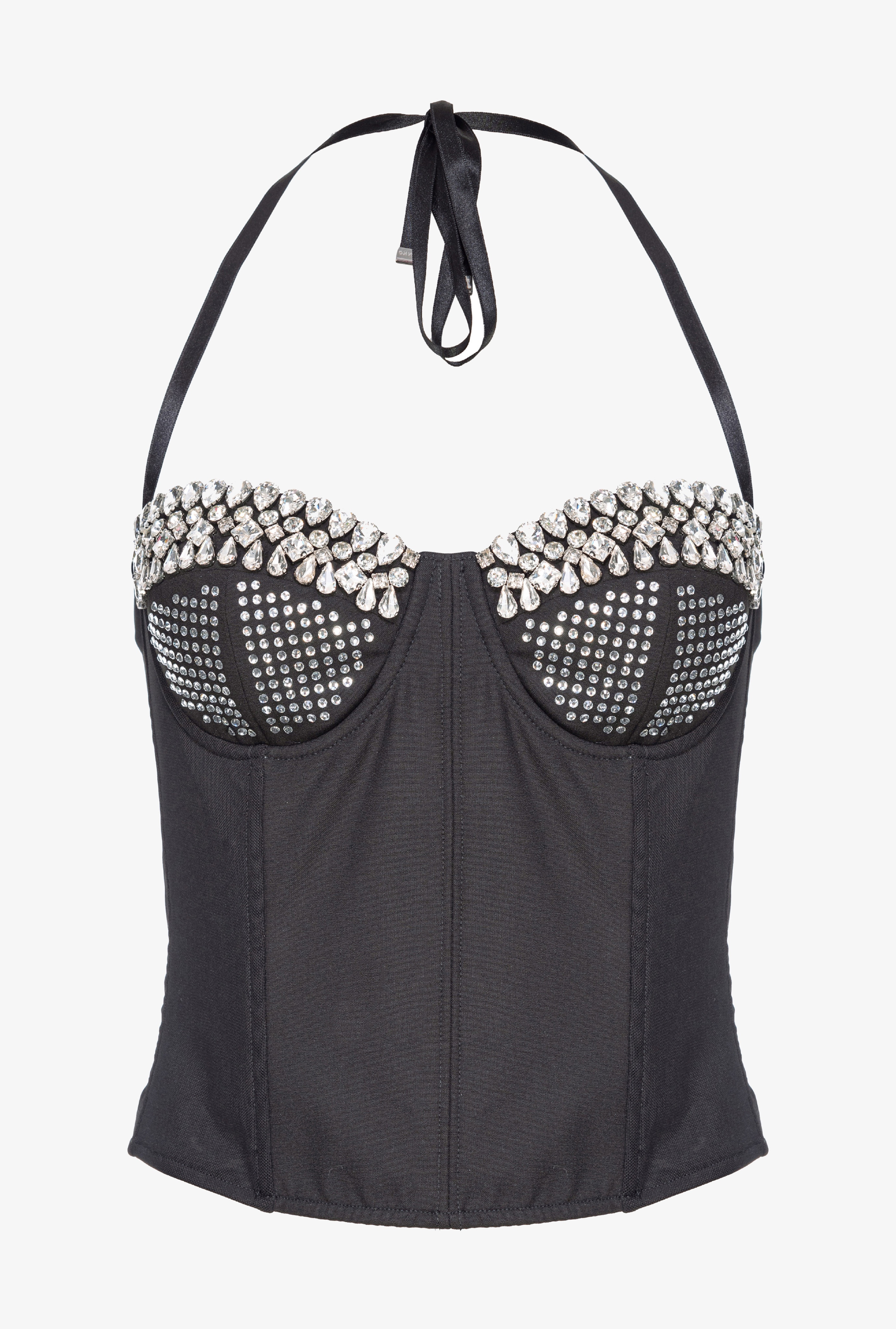 PINKO REIMAGINE RHINESTONED BUSTIER TOP BY PATRICK MCDOWELL - 1