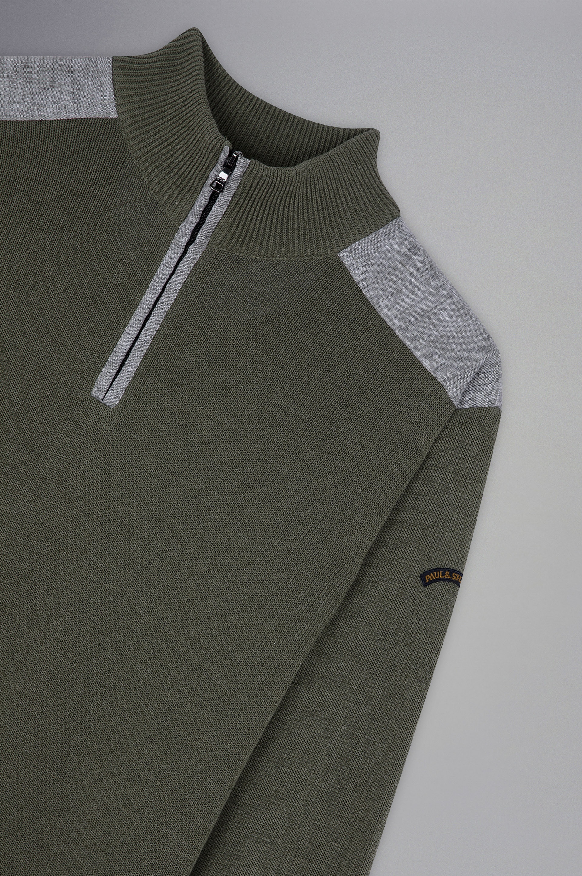 FRESCO COTTON JUMPER WITH LINEN DETAILS - 5