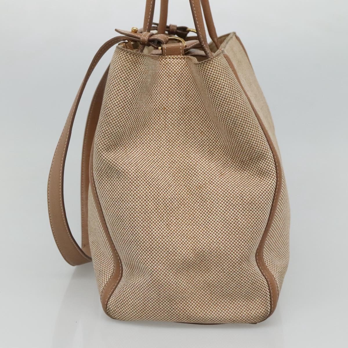 FENDI To Joule Hand Bag Canvas Gold Beige - 4