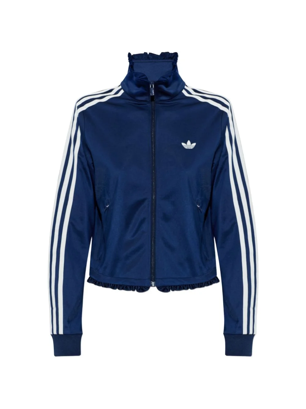 ruffle-trimmed zip-up sweatshirt - 1