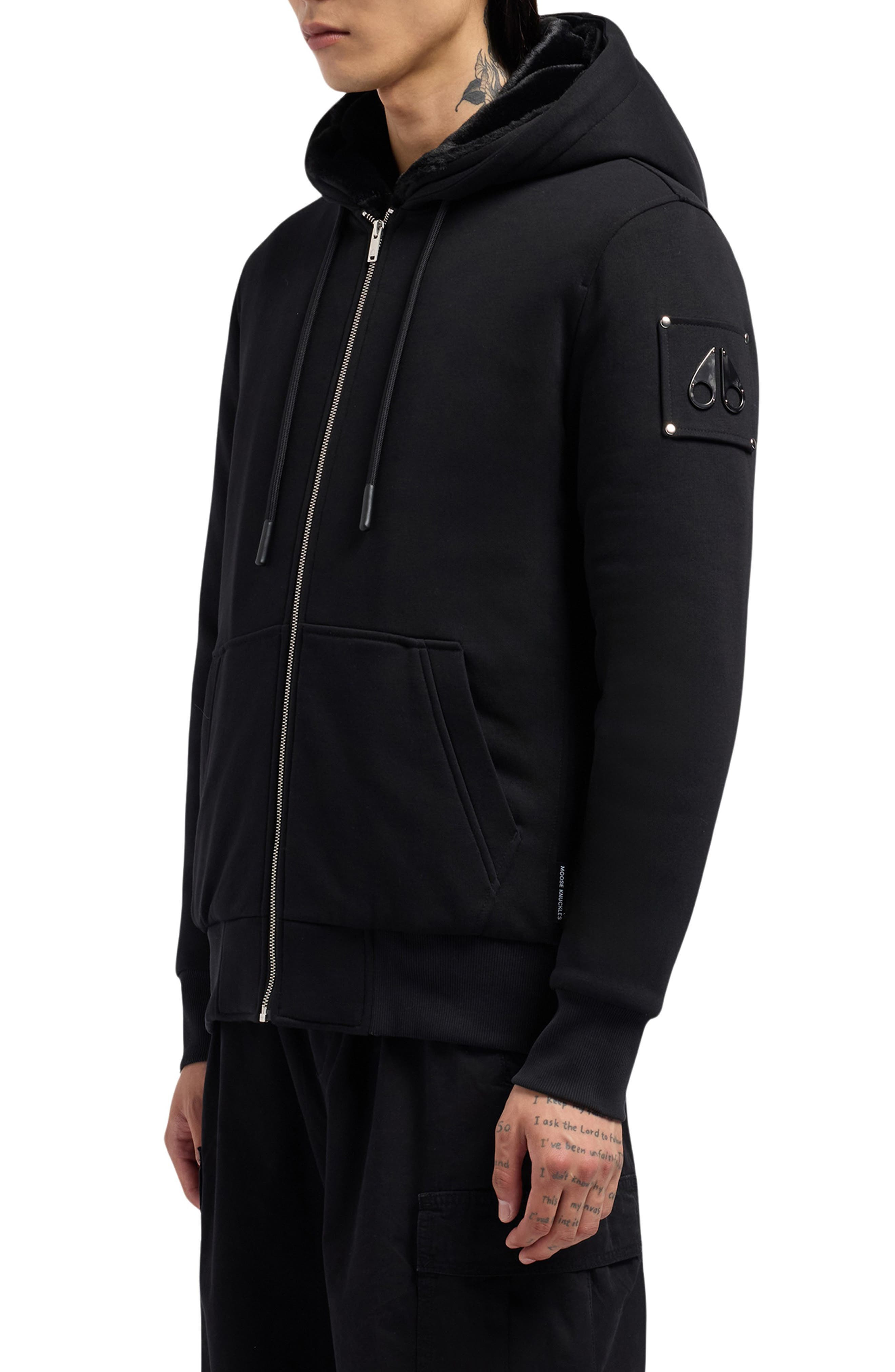 Moose Knuckles Classic Bunny Fleece Jacket with Removable Faux Fur Lining in Black at Nordstrom - 3