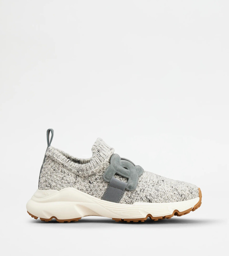 KATE SLIP-ON SNEAKERS IN FABRIC - GREY, OFF WHITE, BLACK - 1
