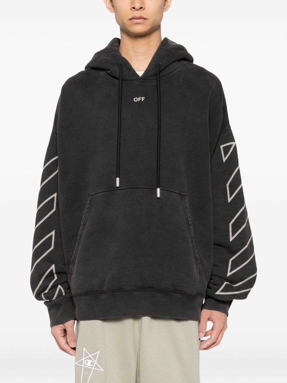 arrow-print hoodie - 4