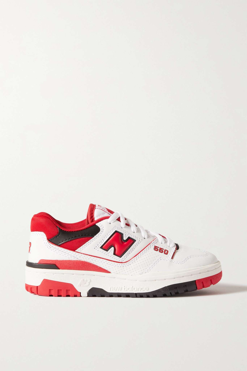 550 perforated leather and mesh sneakers - 1