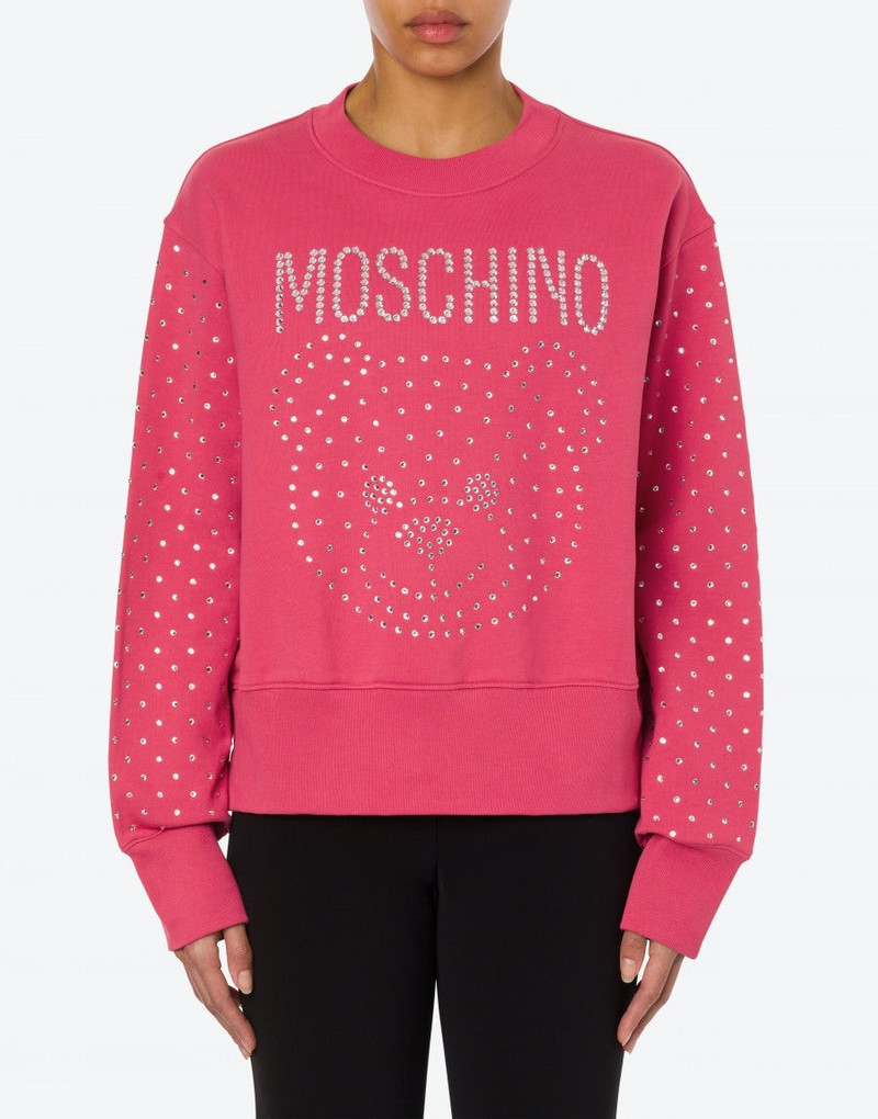 Moschino CRYSTAL TEDDY BEAR ORGANIC COTTON SWEATSHIRT outlook