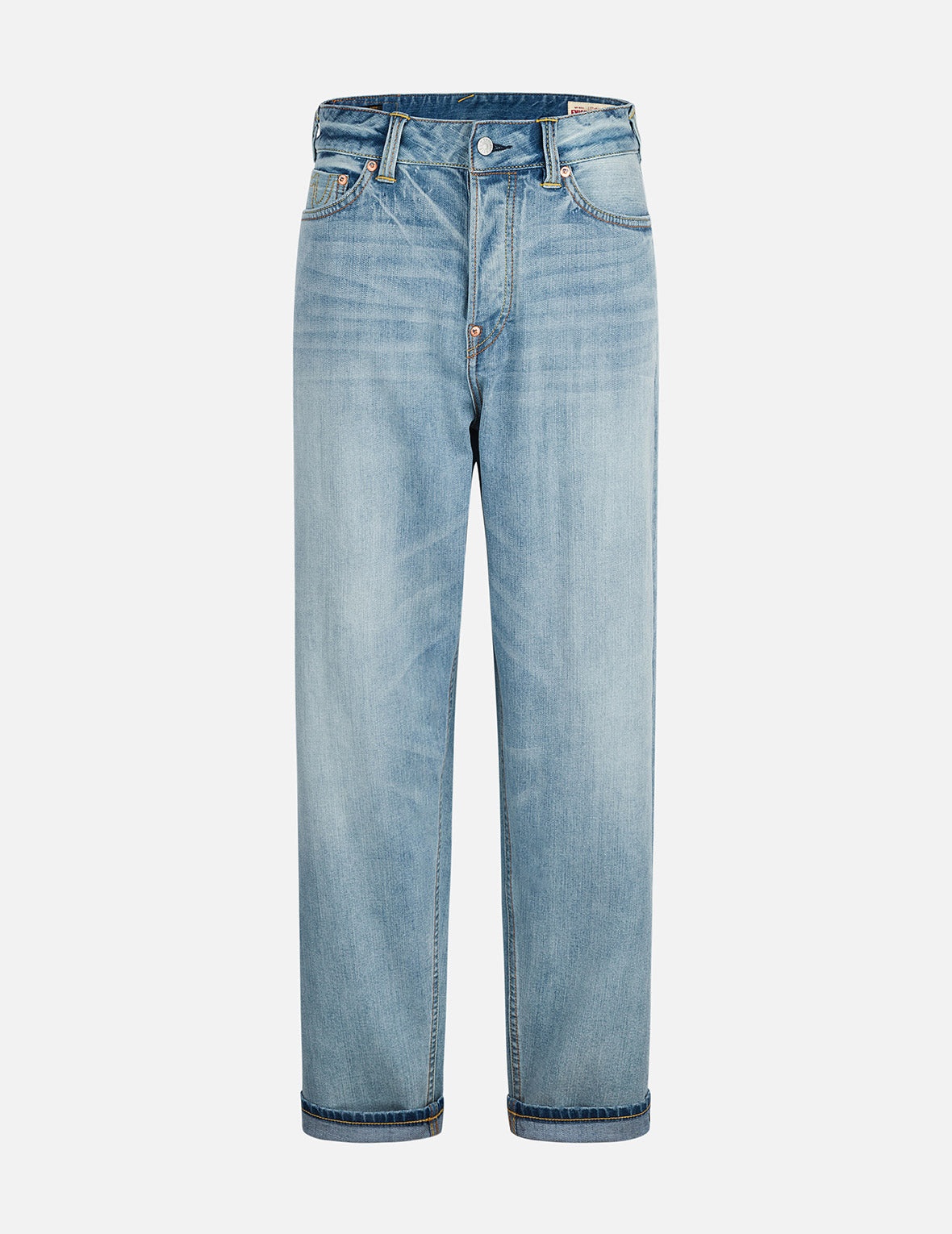 7-Pocket Design Washed Relax Straight Fit Jeans #2030 - 2