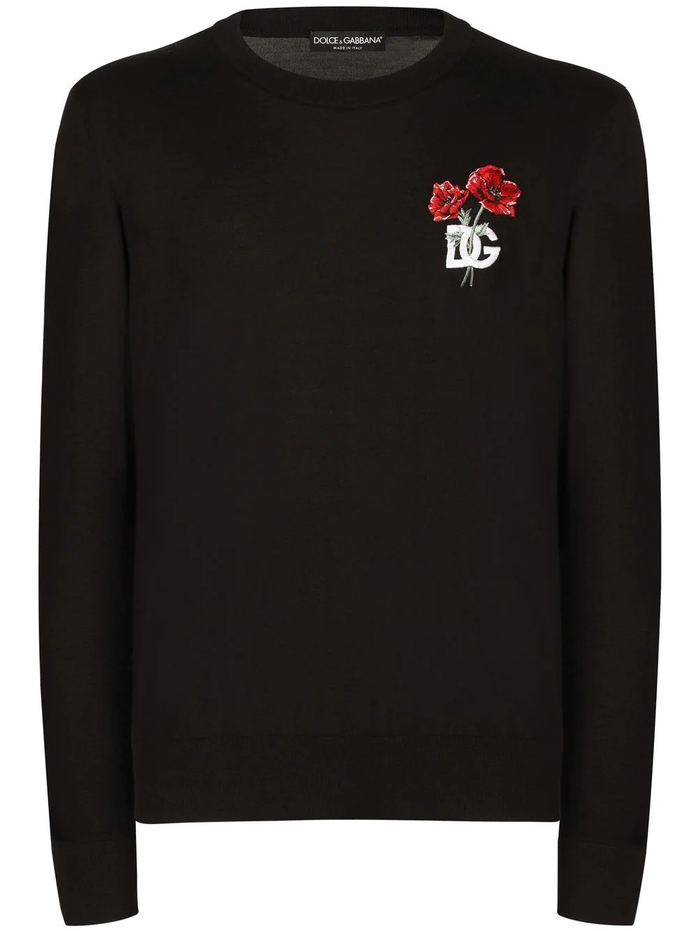 embroidered long-sleeve jumper - 1