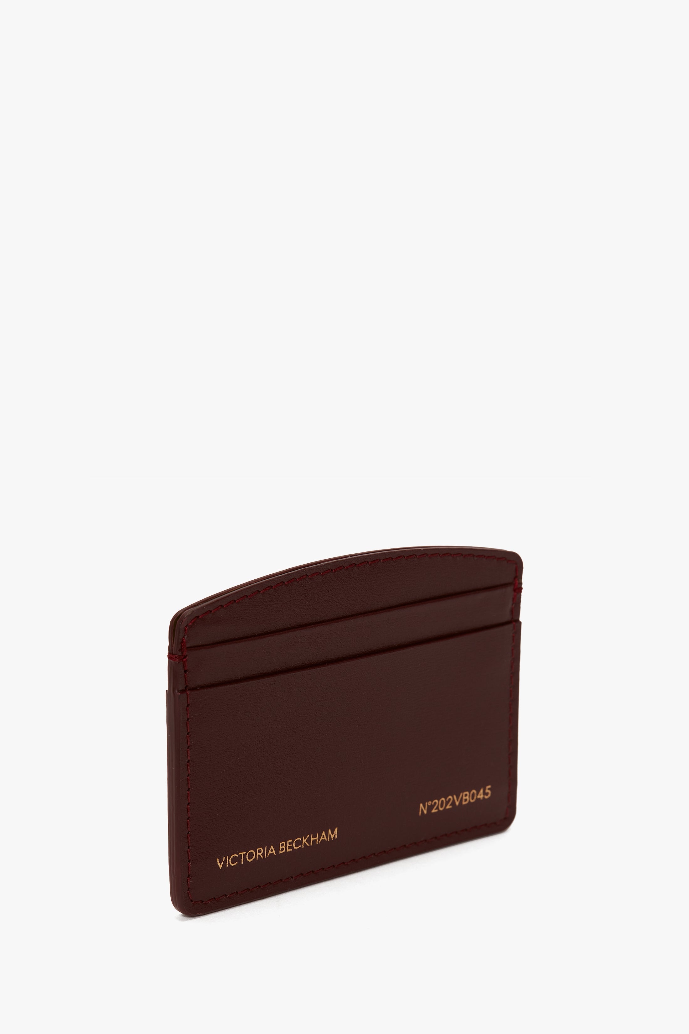 Victoria Card Holder In Burgundy Leather - 5
