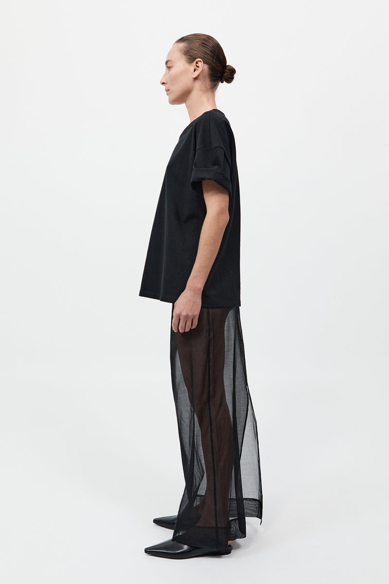 Organic Cotton Relaxed Tee - Black - 4