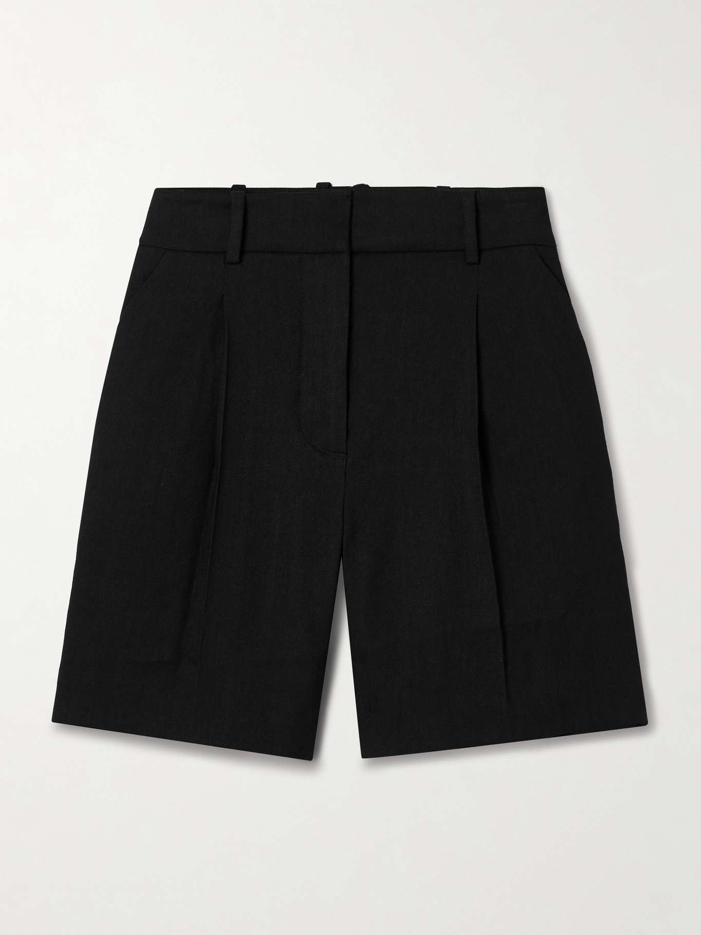Noemi pleated linen-blend shorts - 1