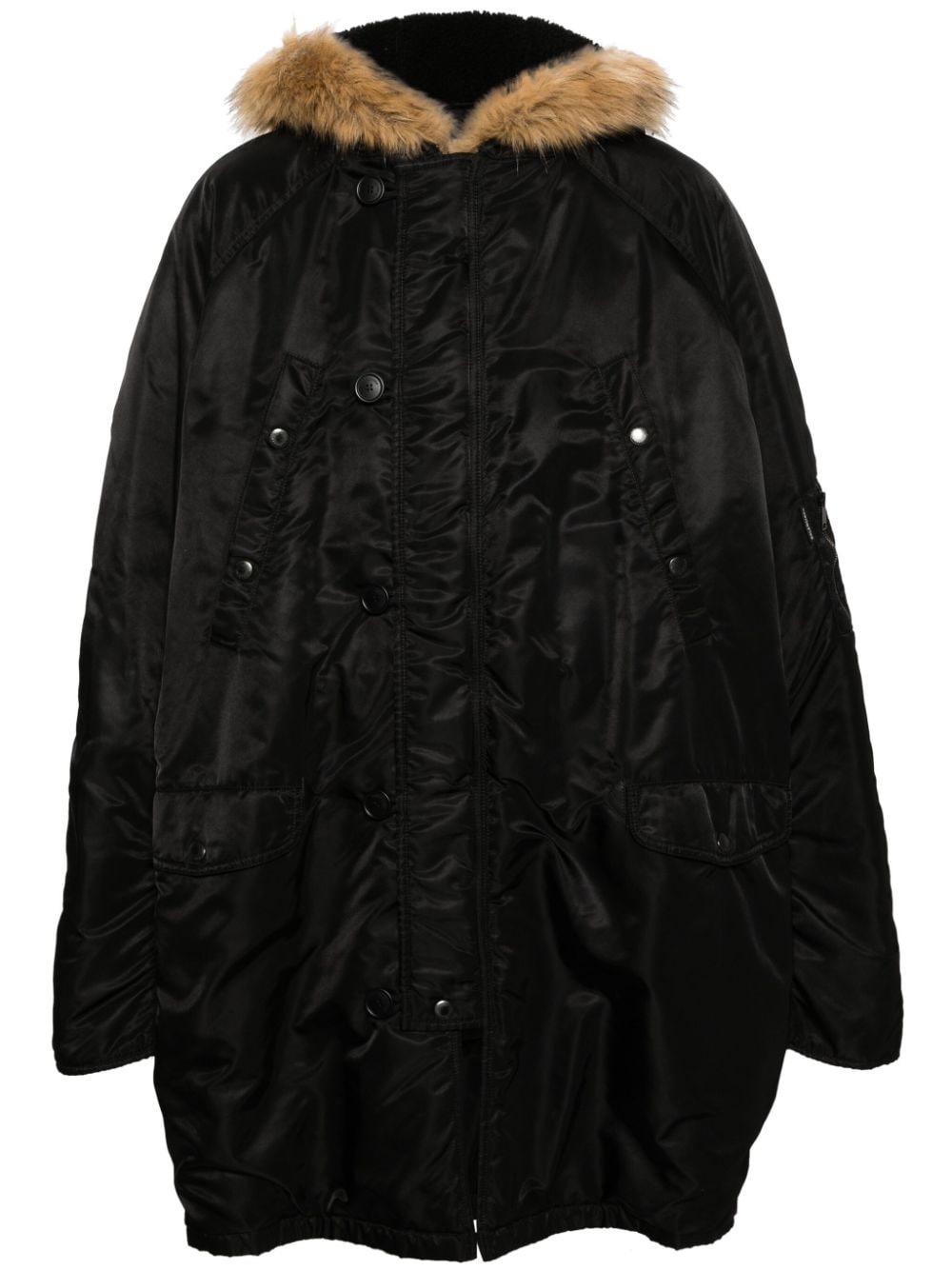 hooded padded parka coat - 1