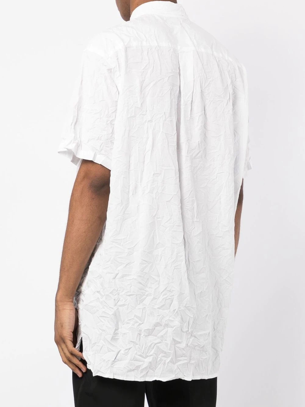 creased-effect short-sleeve shirt - 4