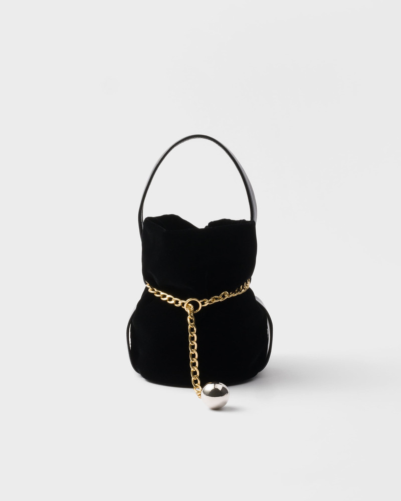 Prada Petit Sac Noir mini velvet and nappa leather bucket bag 1