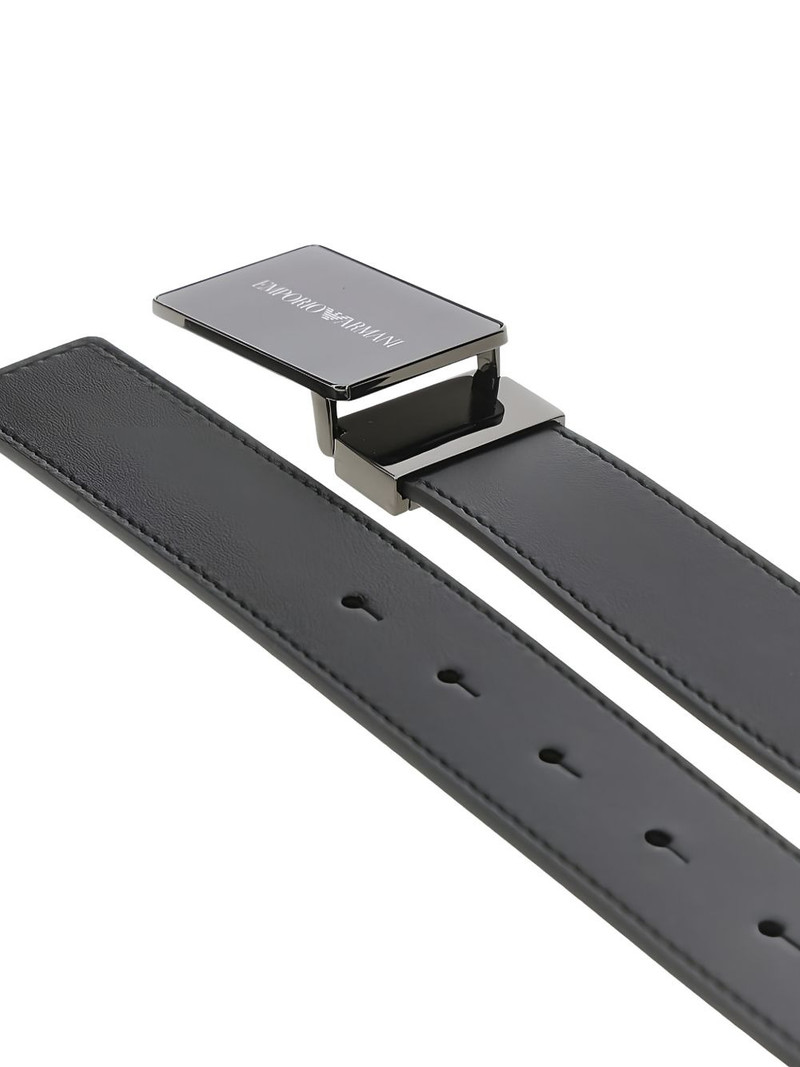 EMPORIO ARMANI rectangular-buckle leather belt outlook