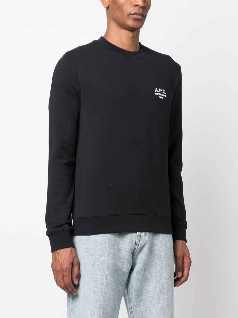 logo-embroidered cotton sweatshirtv - 3