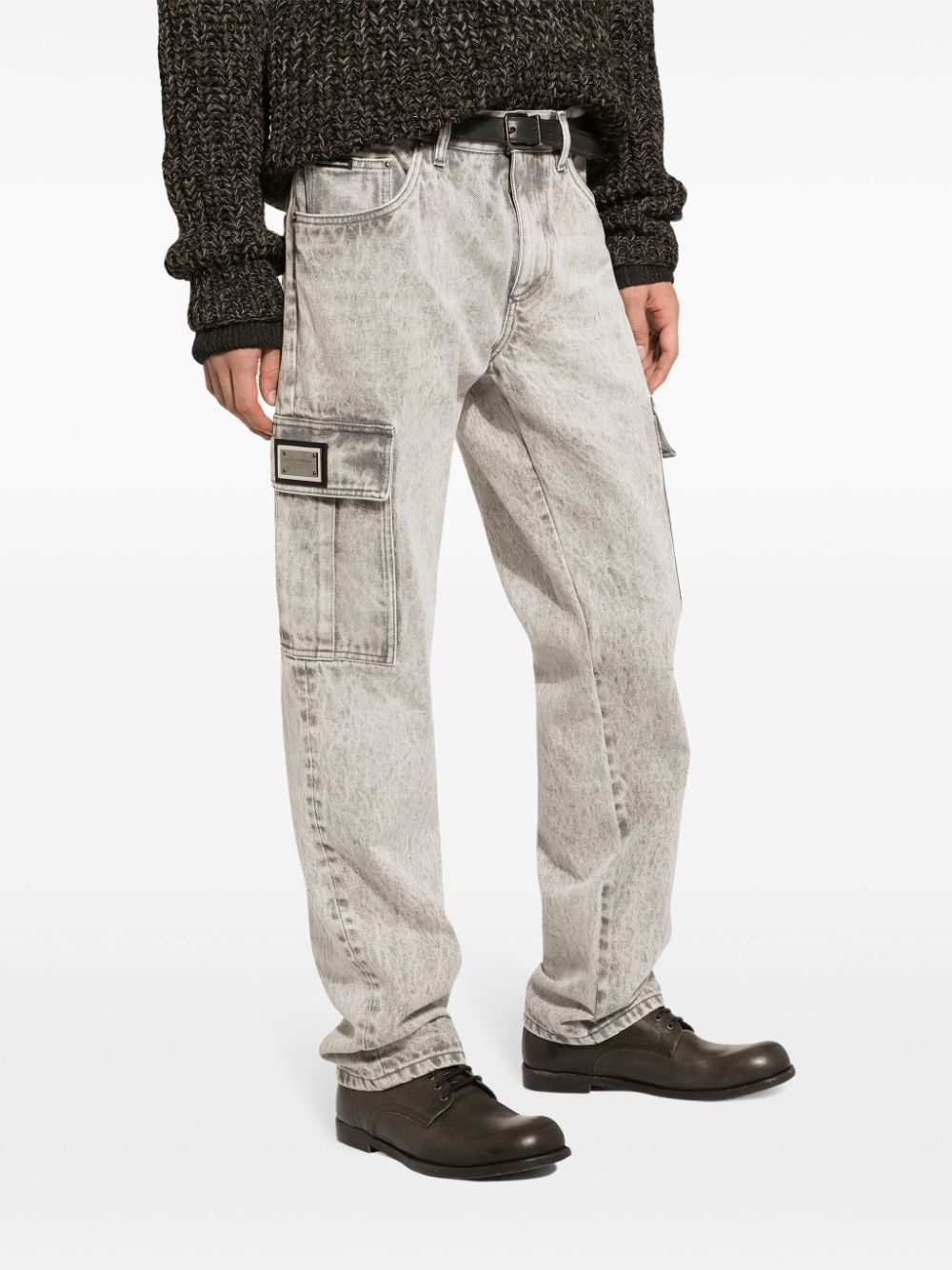 logo-plaque cargo jeans - 5